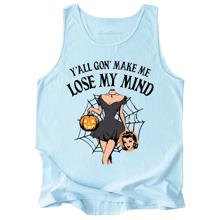 Lose My Mind Comfort Colors Graphic Tank Top - Chambray