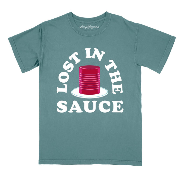 Lost In The Sauce Comfort Colors Graphic Tee - Blue Spruce