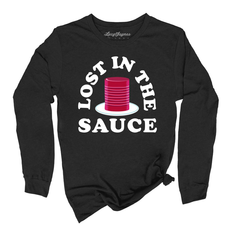 Lost In The Sauce Graphic Long Sleeve Tee - Black