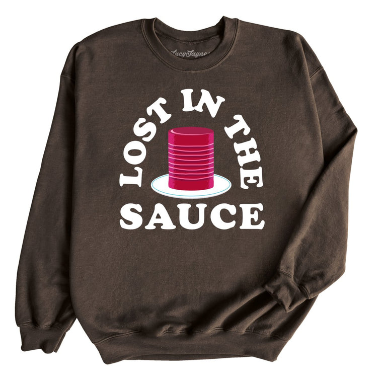 Lost In The Sauce Graphic Sweatshirt - Dark Chocolate
