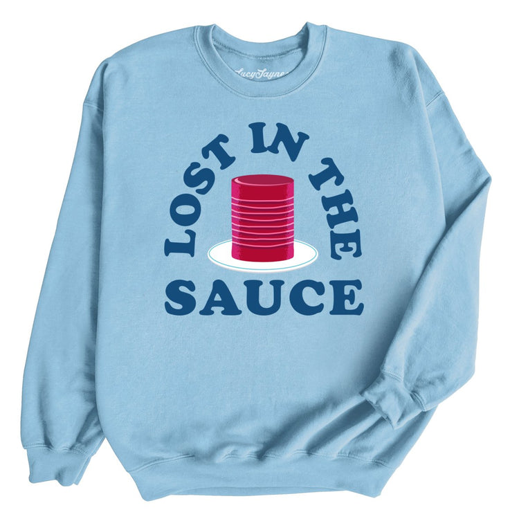 Lost In The Sauce Graphic Sweatshirt - Light Blue