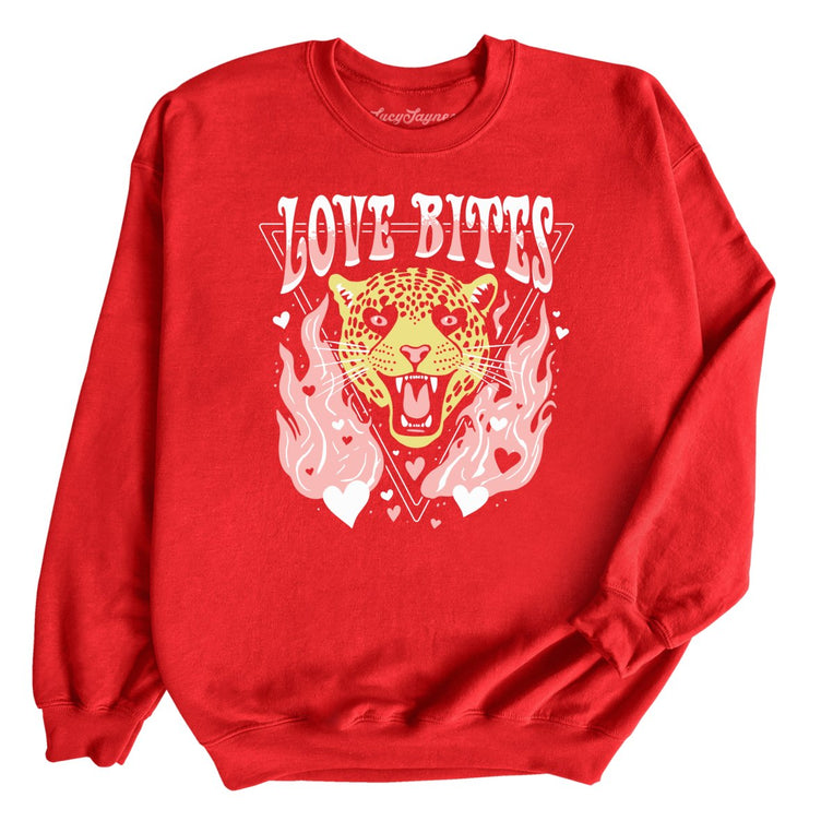 Love Bites Graphic Sweatshirt - Red