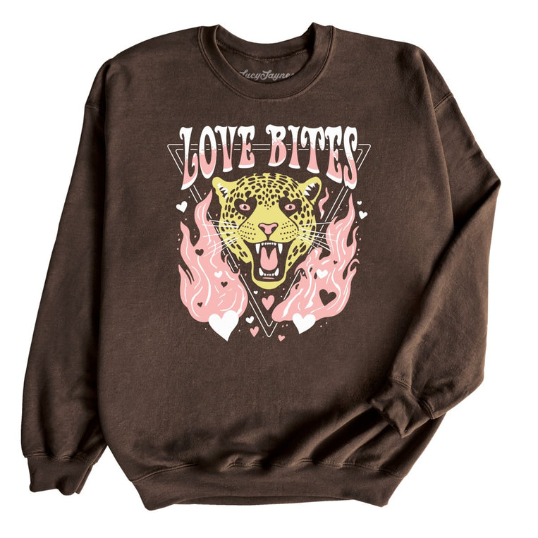 Love Bites Graphic Sweatshirt - Dark Chocolate