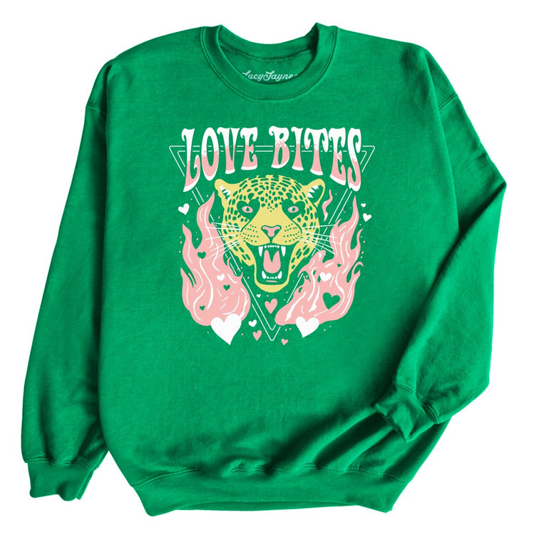 Love Bites Graphic Sweatshirt - Irish Green