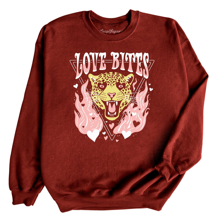 Love Bites Graphic Sweatshirt - Garnet