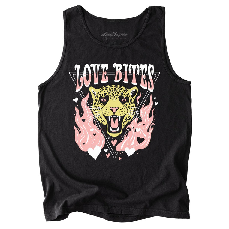 Love Bites Comfort Colors Graphic Tank Top - Black