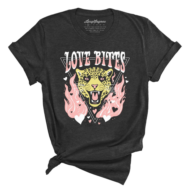 Love Bites Graphic Tee - Dark Grey Heather