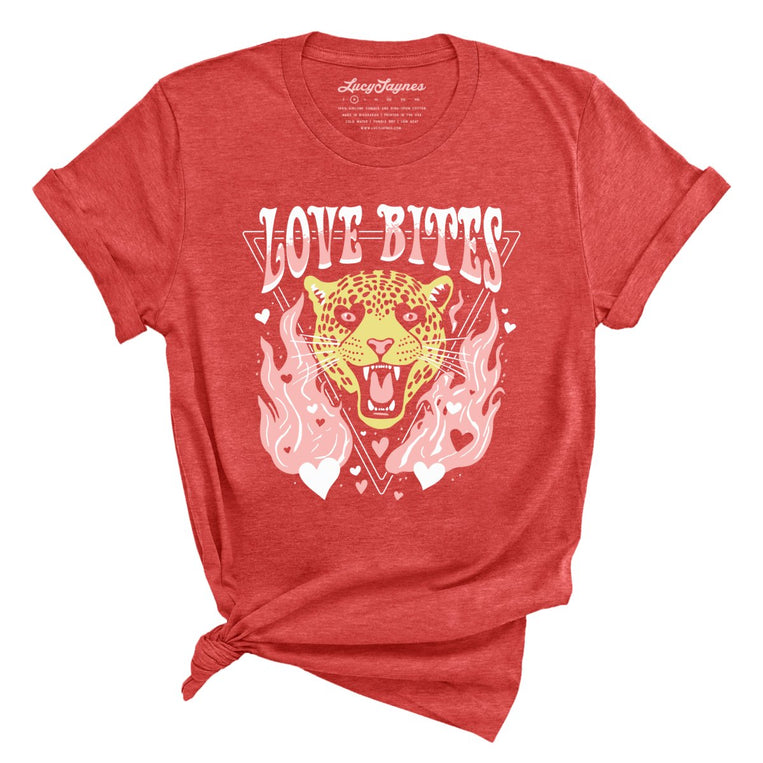 Love Bites Graphic Tee - Heather Red