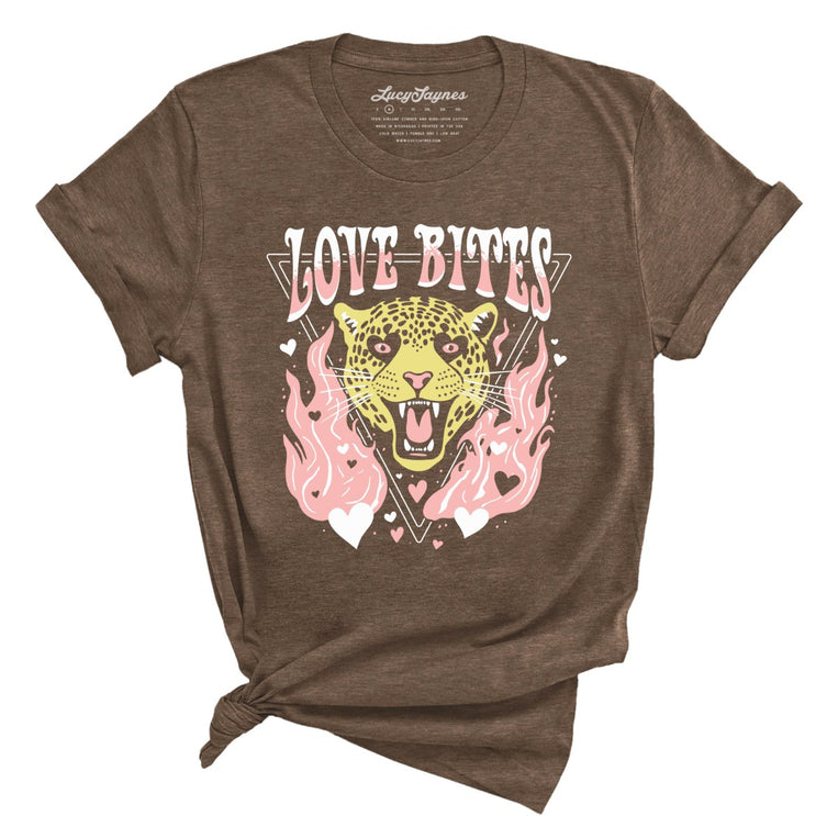 Love Bites Graphic Tee - Heather Brown