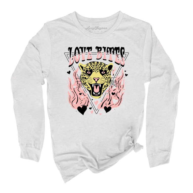 Love Bites Graphic Long Sleeve Tee - Ash