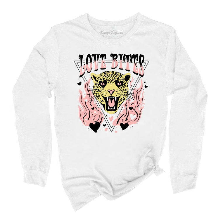 Love Bites Graphic Long Sleeve Tee - White