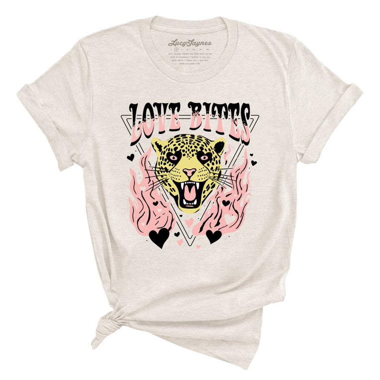 Love Bites Graphic Tee - Heather Dust
