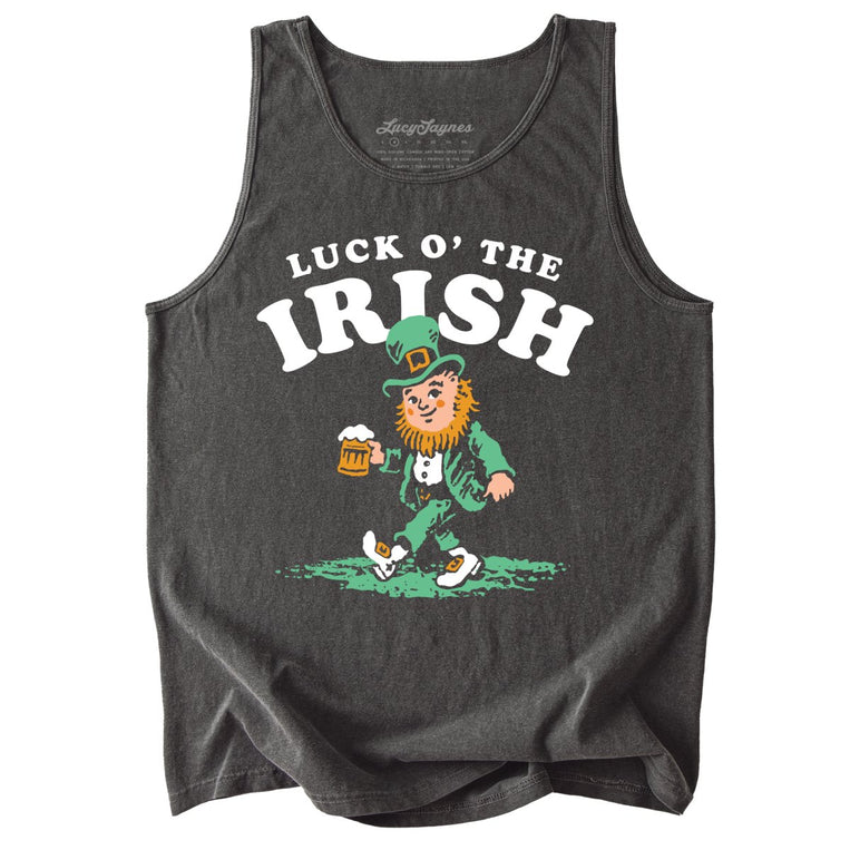 Luck O' The Irish Comfort Colors Graphic Tank Top - Pepper