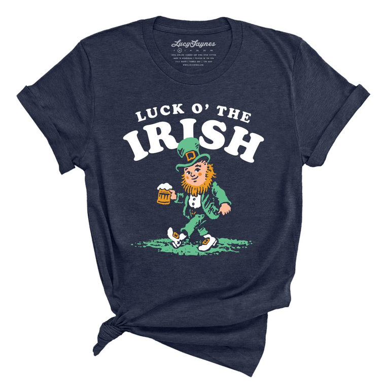 Luck O' The Irish Graphic Tee - Heather Midnight Navy