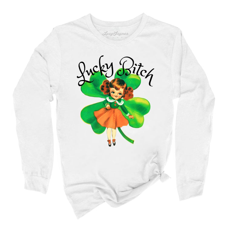 Lucky Bitch Graphic Long Sleeve Tee