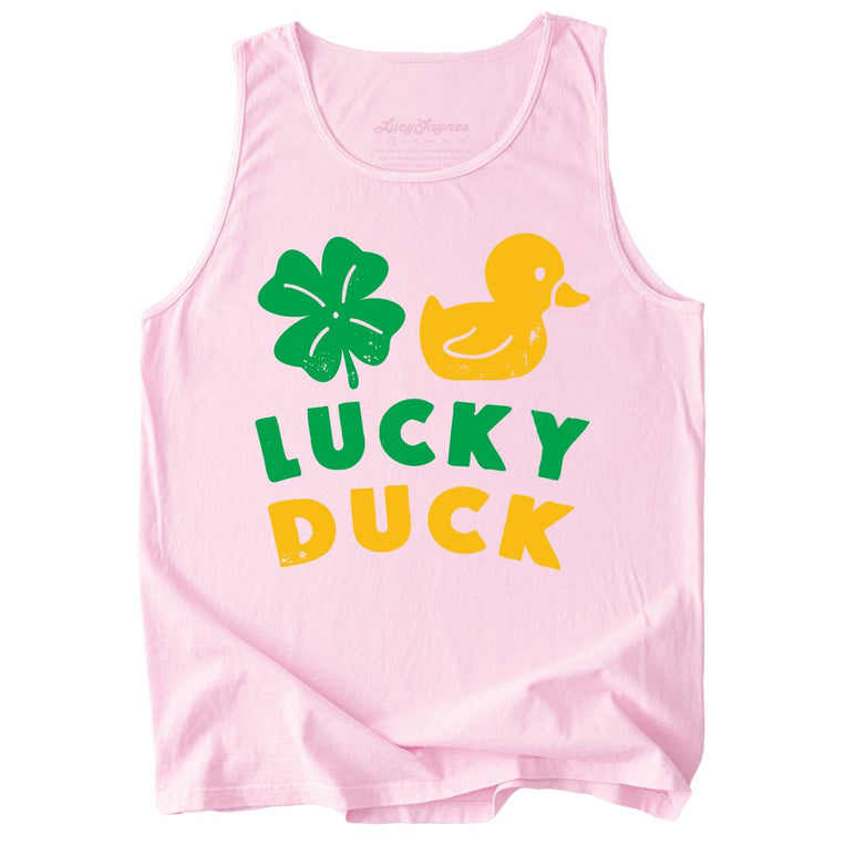 Lucky Duck Comfort Colors Graphic Tank Top