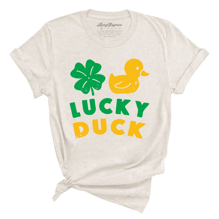Lucky Duck Graphic Tee - Heather Dust