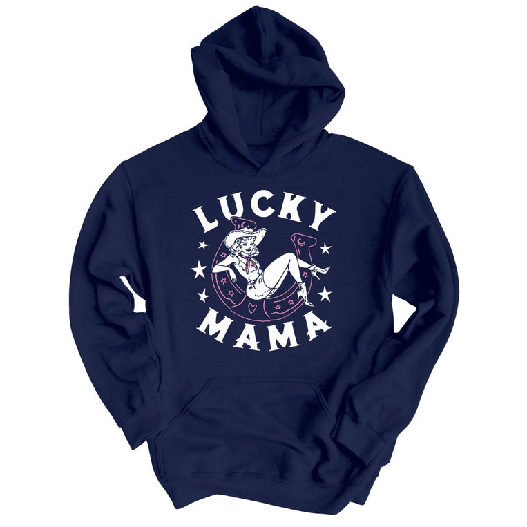 Lucky Mama Graphic Hoodie - Navy