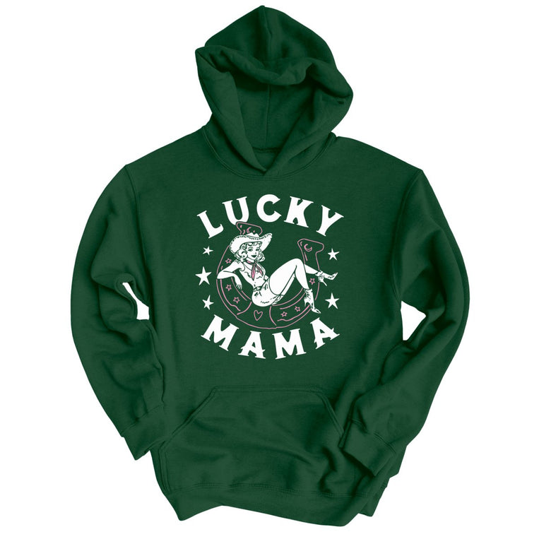 Lucky Mama Graphic Hoodie - Forest Green
