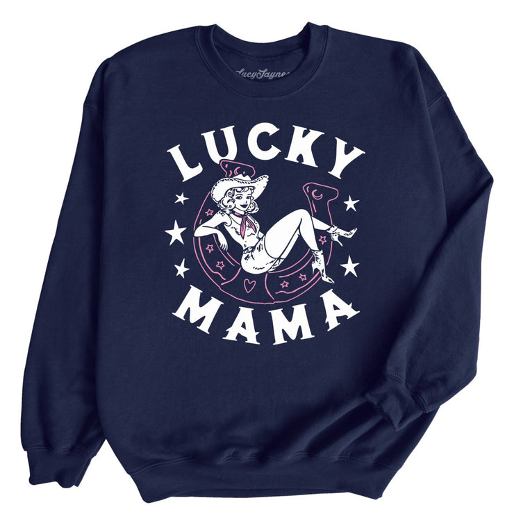 Lucky Mama Graphic Sweatshirt - Navy