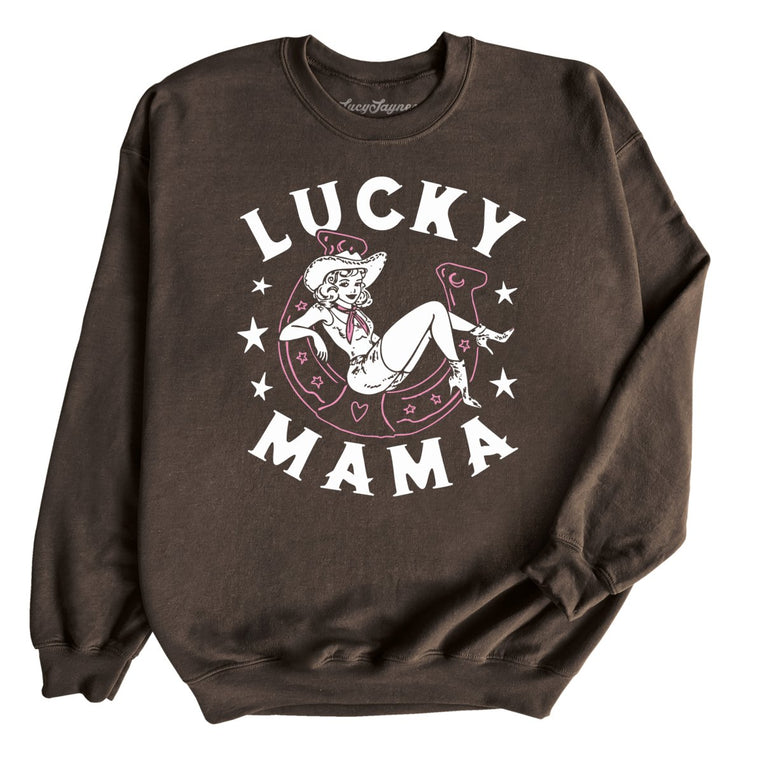 Lucky Mama Graphic Sweatshirt - Dark Chocolate