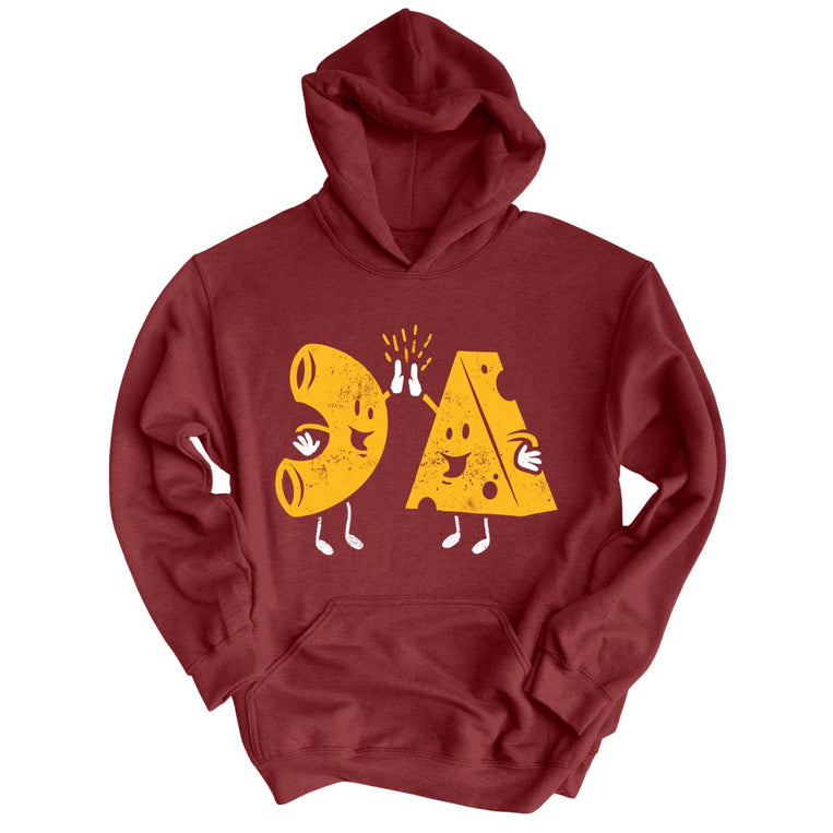 Mac And Cheese High Five Graphic Hoodie - Maroon