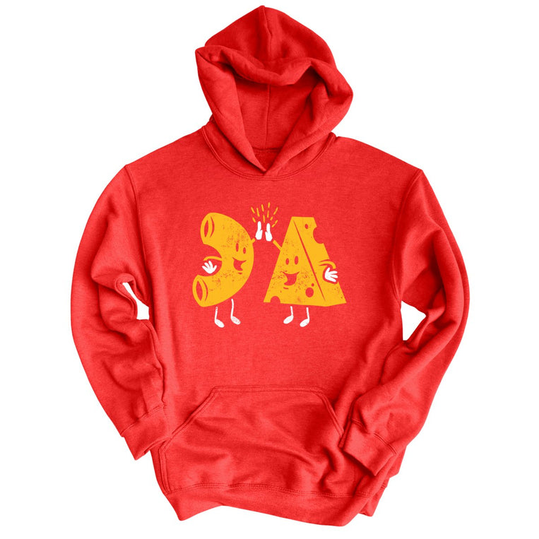 Mac And Cheese High Five Graphic Hoodie - Red