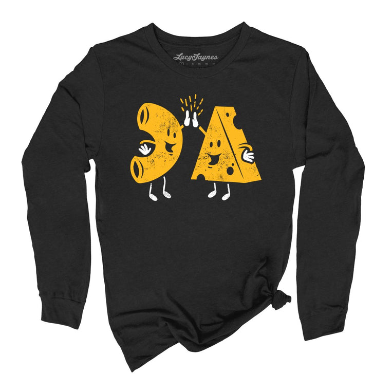 Mac And Cheese High Five Graphic Long Sleeve Tee