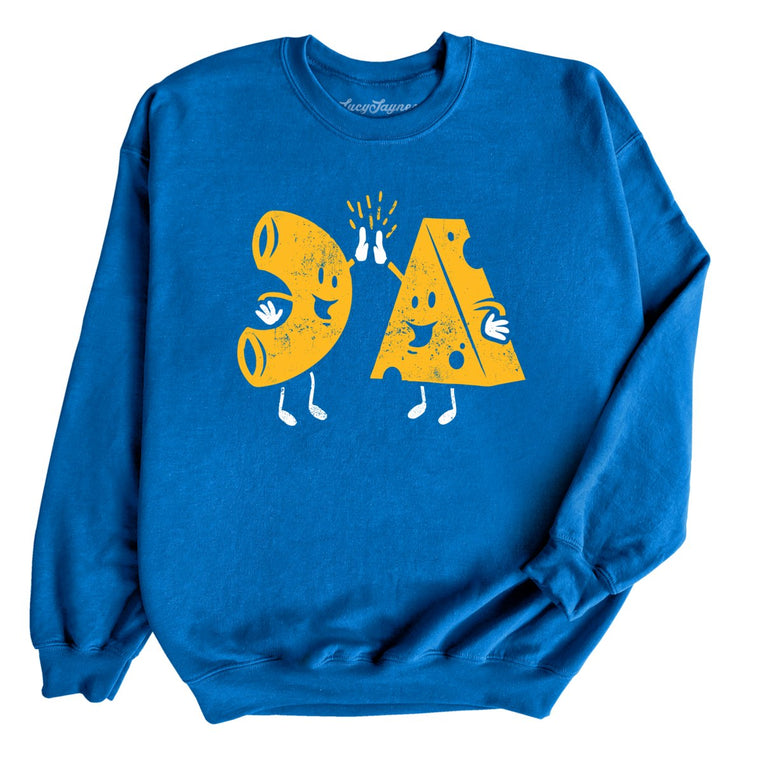 Mac And Cheese High Five Graphic Sweatshirt - Royal