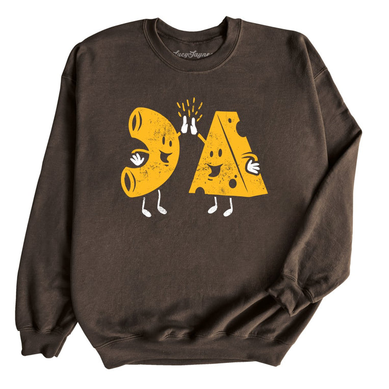 Mac And Cheese High Five Graphic Sweatshirt - Dark Chocolate