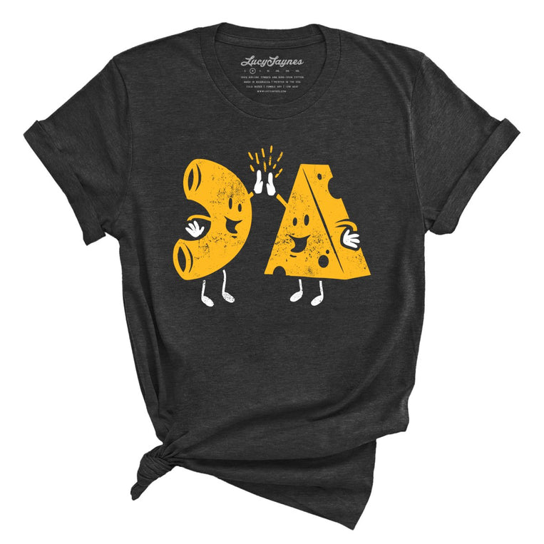 Mac And Cheese High Five Graphic Tee - Dark Grey Heather