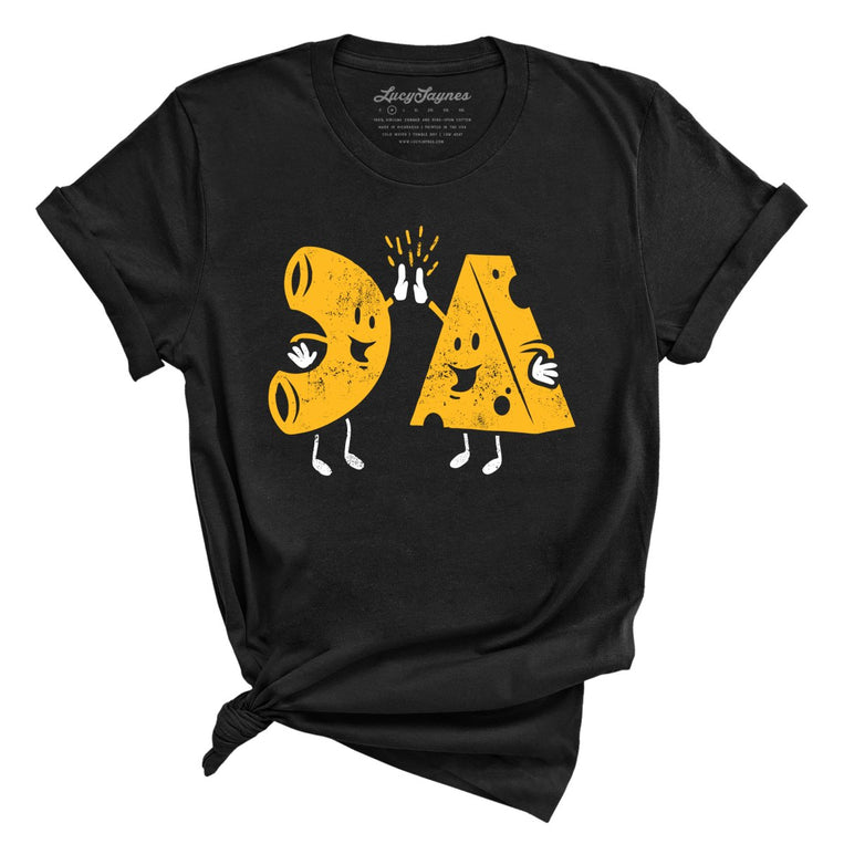 Mac And Cheese High Five Graphic Tee - Black