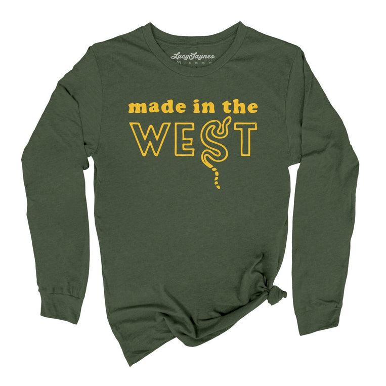 Made In The West Graphic Long Sleeve Tee - Military Green