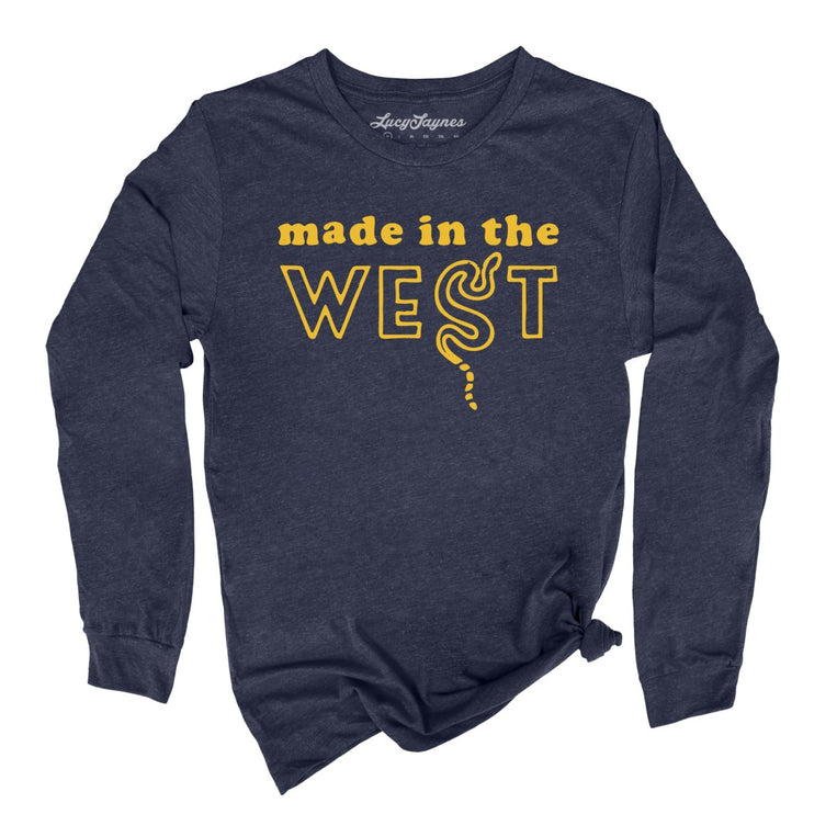 Made In The West Graphic Long Sleeve Tee - Heather Navy