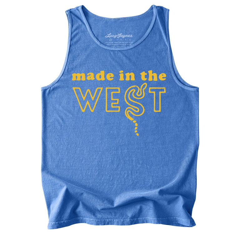 Made In The West Comfort Colors Graphic Tank Top - Flo Blue