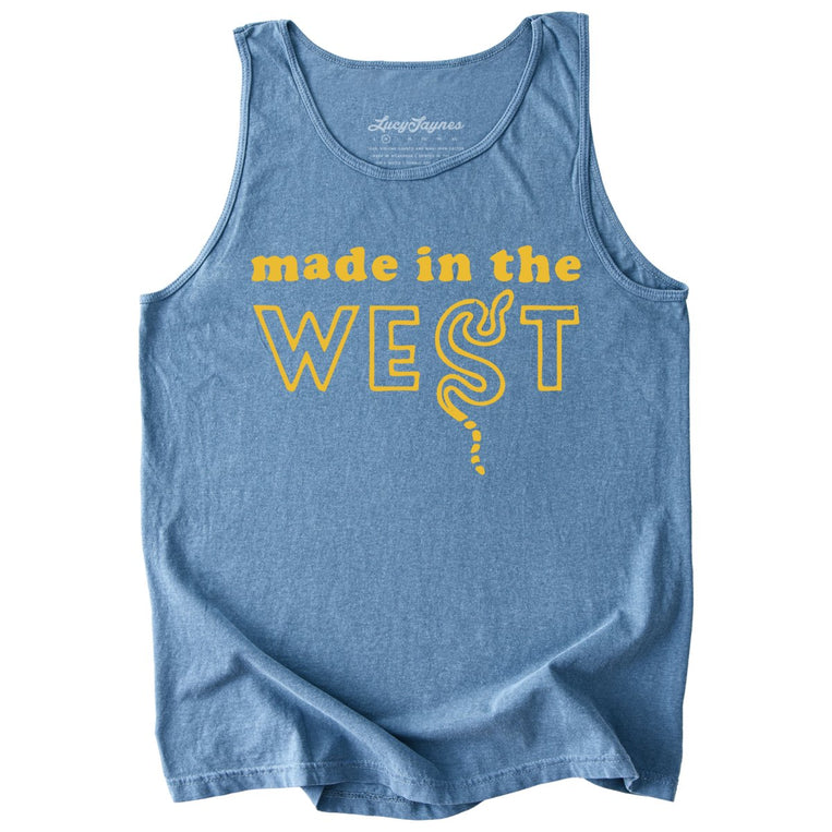 Made In The West Comfort Colors Graphic Tank Top - Blue Jean