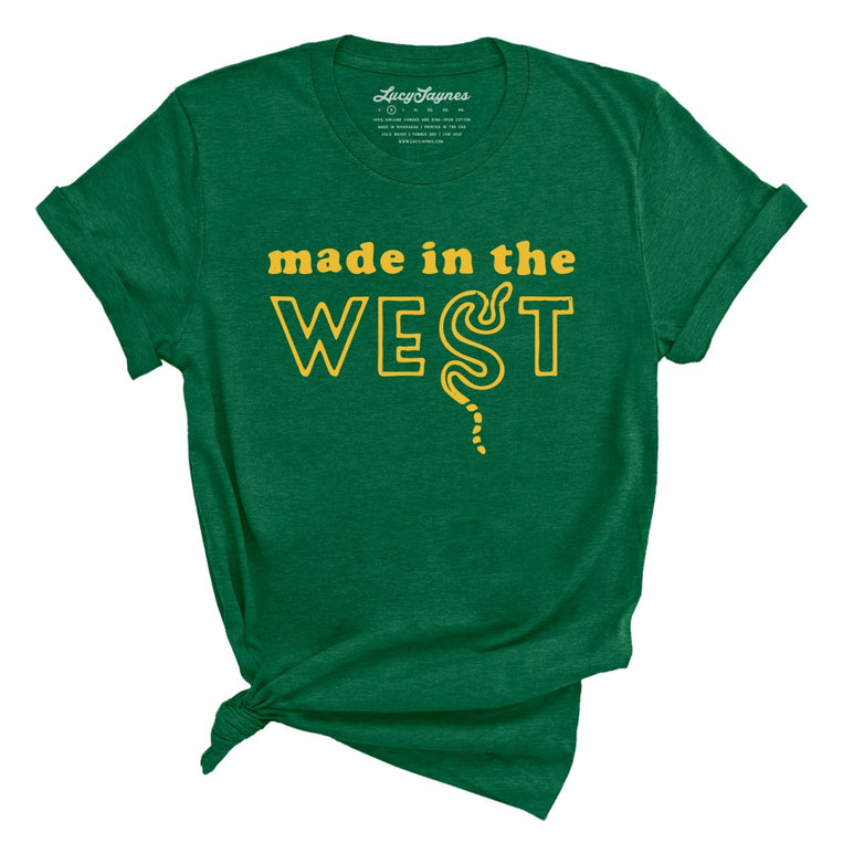 Made In The West Graphic Tee - Heather Grass Green