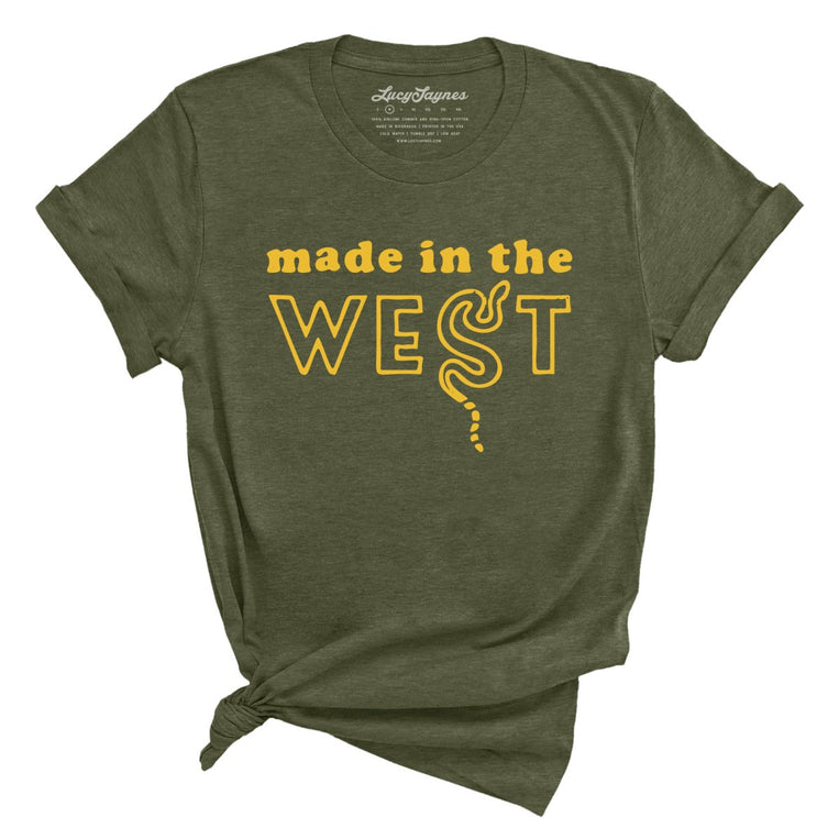 Made In The West Graphic Tee - Heather Military Green