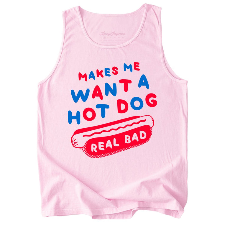 Makes Me Want A Hot Dog Real Bad Comfort Colors Graphic Tank Top - Blossom