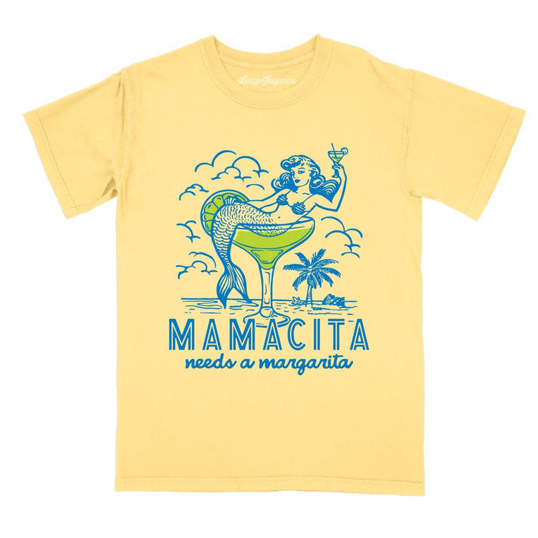 Mamacita Needs A Margarita Comfort Colors Graphic Tee - Butter