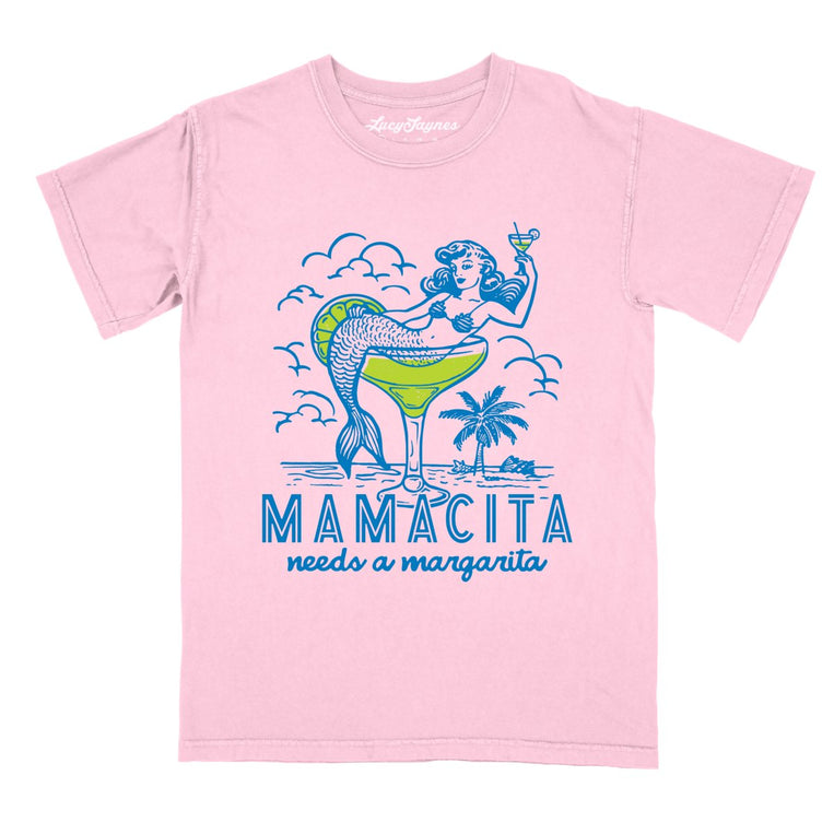 Mamacita Needs A Margarita Comfort Colors Graphic Tee - Blossom