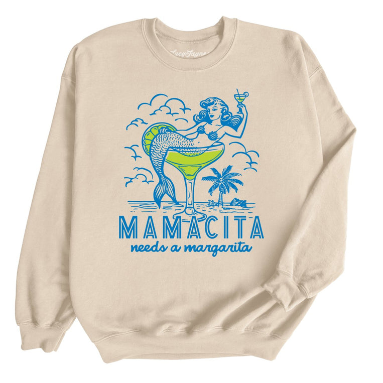 Mamacita Needs A Margarita Graphic Sweatshirt - Sand