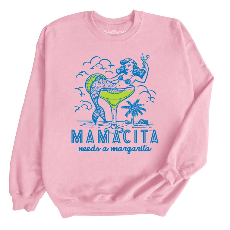 Mamacita Needs A Margarita Graphic Sweatshirt - Light Pink