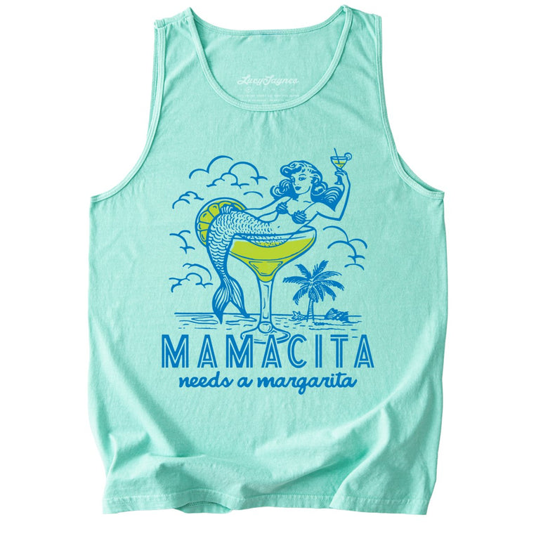 Mamacita Needs A Margarita Comfort Colors Graphic Tank Top - Island Reef