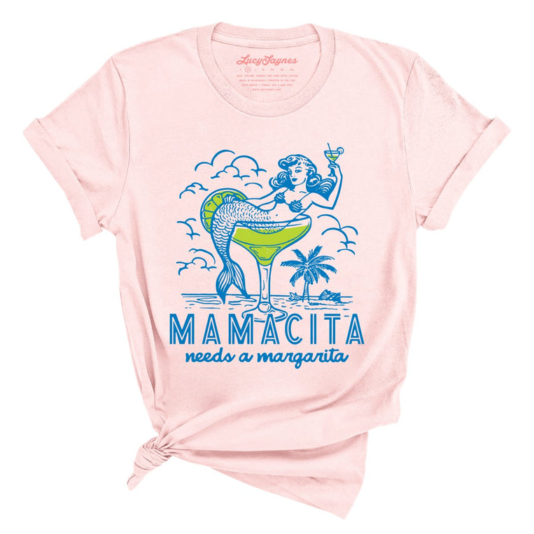 Mamacita Needs A Margarita Graphic Tee - Soft Pink