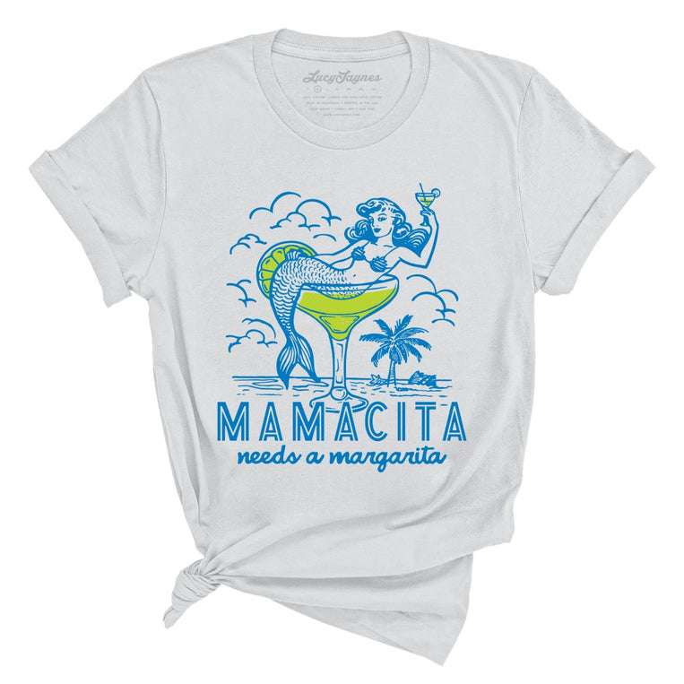 Mamacita Needs A Margarita Graphic Tee - Silver