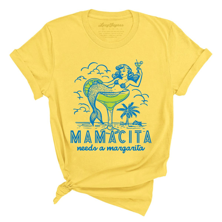 Mamacita Needs A Margarita Graphic Tee - Yellow