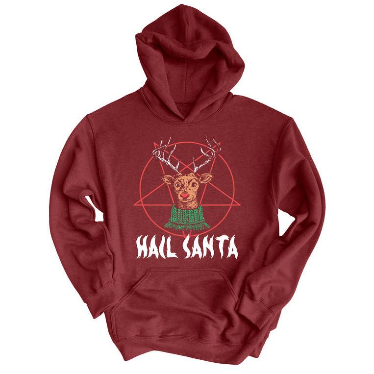Hail Santa Graphic Hoodie - Maroon