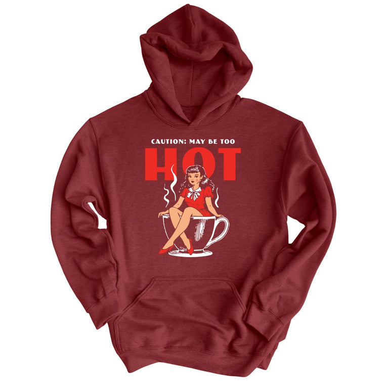 May Be Too Hot Coffee Pinup Graphic Hoodie - Maroon