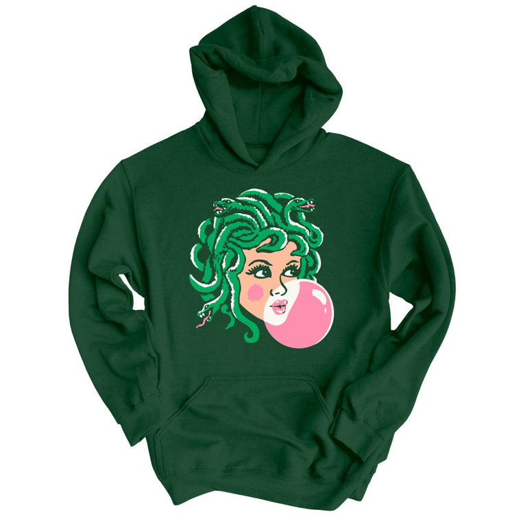 Medusa Bubblegum Graphic Hoodie - Forest Green